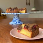 German plum cake, also known as zwetschgenkuchen or pflaumenkuchen.