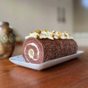 Chocolate swiss roll cake